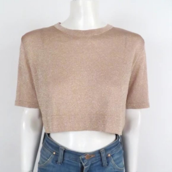 Low Classic Sparkly Nude Crop Top - Picture 1 of 4